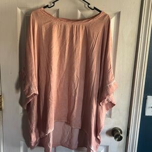 Pink hi-low flowy top